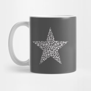 Leopard Print Pattern in Grey and White Mug